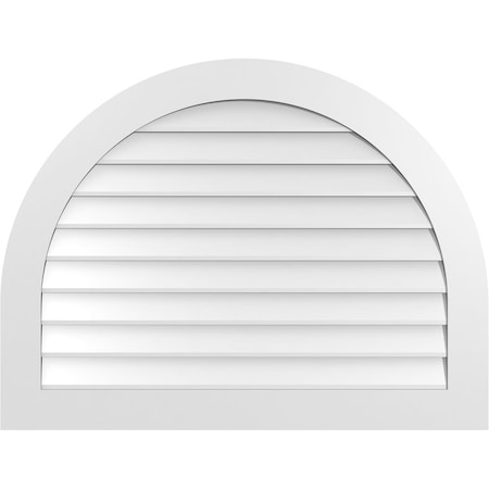 Ekena Millwork Round Top Surface Mount PVC Gable Vent: Non-Functional, w/ 3-1/2"W x 1"P Standard Frame, 42"W x 32"H GVPRT42X3201SN